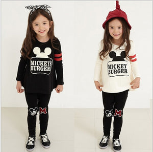 2018 Baby Clothes for Little Girl CLothing Sets Girls Minnie Clothing Long Sleeve T shirt + Pants 2PCS Kids Clothes Girls 2-7Y