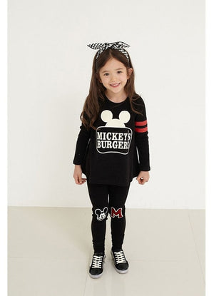 2018 Baby Clothes for Little Girl CLothing Sets Girls Minnie Clothing Long Sleeve T shirt + Pants 2PCS Kids Clothes Girls 2-7Y