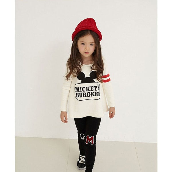 2018 Baby Clothes for Little Girl CLothing Sets Girls Minnie Clothing Long Sleeve T shirt + Pants 2PCS Kids Clothes Girls 2-7Y