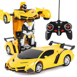 New Rc Transformer 2 In 1 Rc Car Driving Sports Cars Drive Transformation Robots Models Remote Control Car Rc Fighting Toy Gift