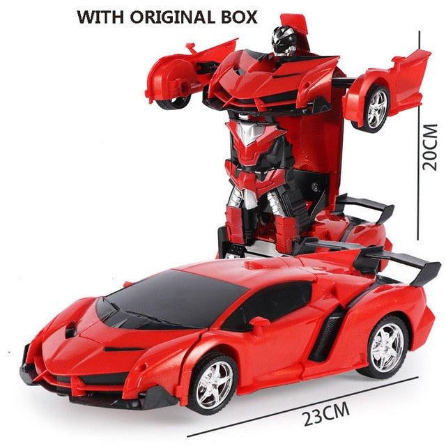 New Rc Transformer 2 In 1 Rc Car Driving Sports Cars Drive Transformation Robots Models Remote Control Car Rc Fighting Toy Gift