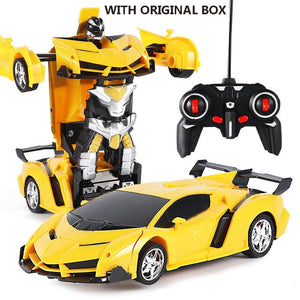 New Rc Transformer 2 In 1 Rc Car Driving Sports Cars Drive Transformation Robots Models Remote Control Car Rc Fighting Toy Gift