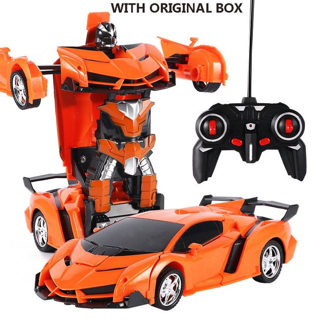 New Rc Transformer 2 In 1 Rc Car Driving Sports Cars Drive Transformation Robots Models Remote Control Car Rc Fighting Toy Gift