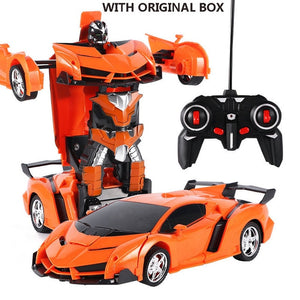 New Rc Transformer 2 In 1 Rc Car Driving Sports Cars Drive Transformation Robots Models Remote Control Car Rc Fighting Toy Gift