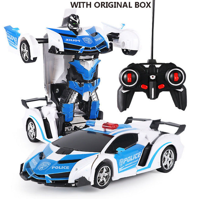 New Rc Transformer 2 In 1 Rc Car Driving Sports Cars Drive Transformation Robots Models Remote Control Car Rc Fighting Toy Gift