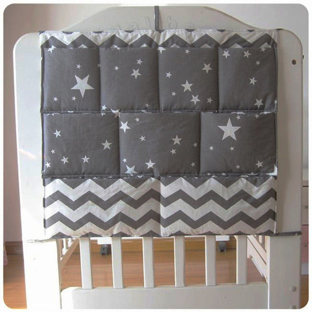 Cartoon Rooms Nursery Hanging Storage Bag Baby Cot Bed Crib Organizer Toy Diaper Pocket for Newborn Crib Bedding Set 58*48cm