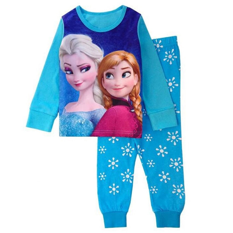 Girls Elsa Anna Clothes Toddler Girls Clothes Mickey Minnie Set Kids Girls Fall Outfits Clothing Girls Two-piece Pajamas Suit