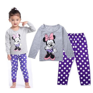 Girls Elsa Anna Clothes Toddler Girls Clothes Mickey Minnie Set Kids Girls Fall Outfits Clothing Girls Two-piece Pajamas Suit