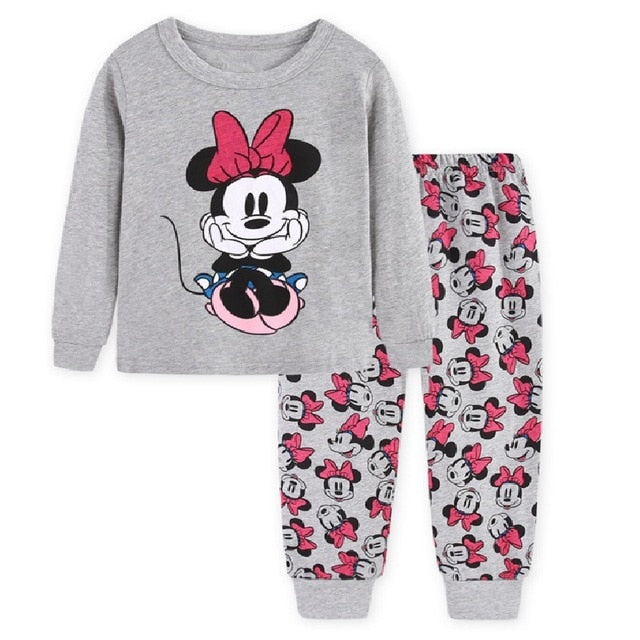 Girls Elsa Anna Clothes Toddler Girls Clothes Mickey Minnie Set Kids Girls Fall Outfits Clothing Girls Two-piece Pajamas Suit