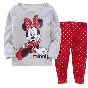 Girls Elsa Anna Clothes Toddler Girls Clothes Mickey Minnie Set Kids Girls Fall Outfits Clothing Girls Two-piece Pajamas Suit