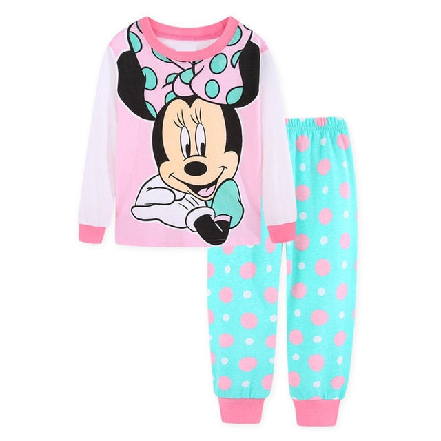 Girls Elsa Anna Clothes Toddler Girls Clothes Mickey Minnie Set Kids Girls Fall Outfits Clothing Girls Two-piece Pajamas Suit