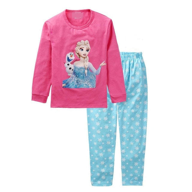 Girls Elsa Anna Clothes Toddler Girls Clothes Mickey Minnie Set Kids Girls Fall Outfits Clothing Girls Two-piece Pajamas Suit