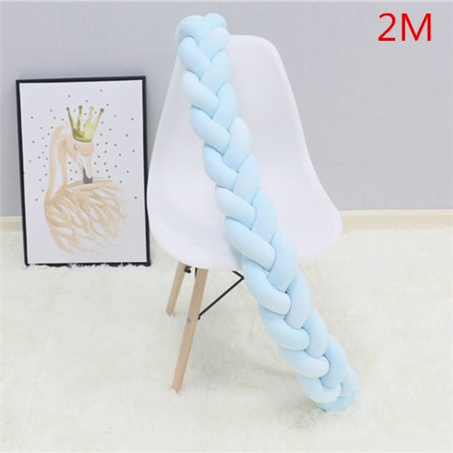 2M/3M Baby Crib Protector Knot Baby Bed Bumper Weaving Plush Infant Crib Cushion For Newborns Nursery Bed Bumper Room Decor