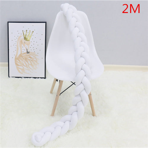 2M/3M Baby Crib Protector Knot Baby Bed Bumper Weaving Plush Infant Crib Cushion For Newborns Nursery Bed Bumper Room Decor