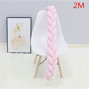 2M/3M Baby Crib Protector Knot Baby Bed Bumper Weaving Plush Infant Crib Cushion For Newborns Nursery Bed Bumper Room Decor