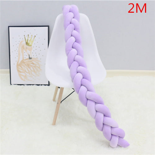 2M/3M Baby Crib Protector Knot Baby Bed Bumper Weaving Plush Infant Crib Cushion For Newborns Nursery Bed Bumper Room Decor