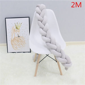 2M/3M Baby Crib Protector Knot Baby Bed Bumper Weaving Plush Infant Crib Cushion For Newborns Nursery Bed Bumper Room Decor