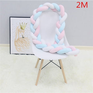 2M/3M Baby Crib Protector Knot Baby Bed Bumper Weaving Plush Infant Crib Cushion For Newborns Nursery Bed Bumper Room Decor