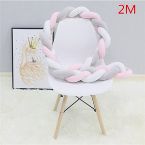 2M/3M Baby Crib Protector Knot Baby Bed Bumper Weaving Plush Infant Crib Cushion For Newborns Nursery Bed Bumper Room Decor