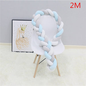 2M/3M Baby Crib Protector Knot Baby Bed Bumper Weaving Plush Infant Crib Cushion For Newborns Nursery Bed Bumper Room Decor