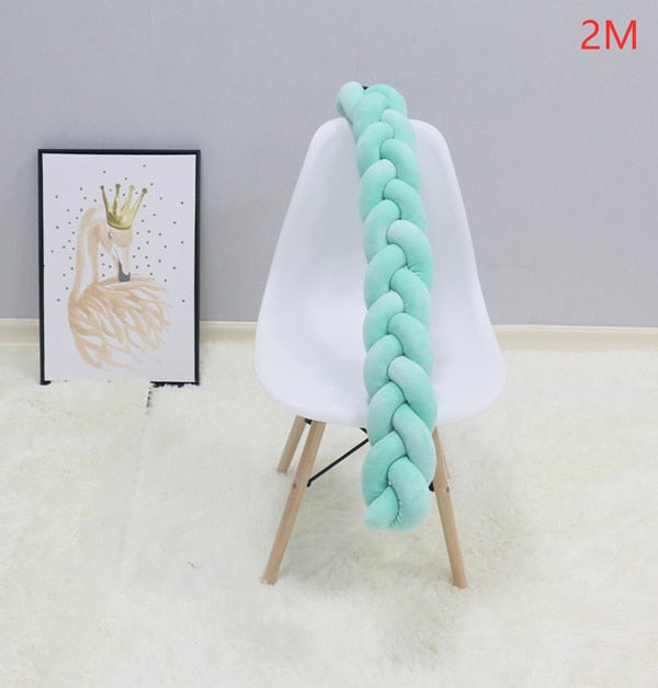 2M/3M Baby Crib Protector Knot Baby Bed Bumper Weaving Plush Infant Crib Cushion For Newborns Nursery Bed Bumper Room Decor