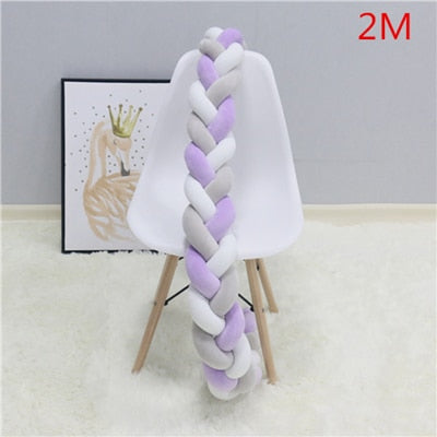 2M/3M Baby Crib Protector Knot Baby Bed Bumper Weaving Plush Infant Crib Cushion For Newborns Nursery Bed Bumper Room Decor