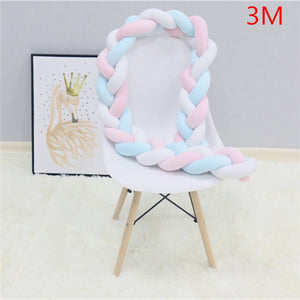 2M/3M Baby Crib Protector Knot Baby Bed Bumper Weaving Plush Infant Crib Cushion For Newborns Nursery Bed Bumper Room Decor