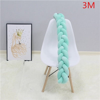 2M/3M Baby Crib Protector Knot Baby Bed Bumper Weaving Plush Infant Crib Cushion For Newborns Nursery Bed Bumper Room Decor