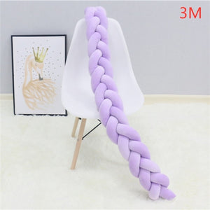 2M/3M Baby Crib Protector Knot Baby Bed Bumper Weaving Plush Infant Crib Cushion For Newborns Nursery Bed Bumper Room Decor