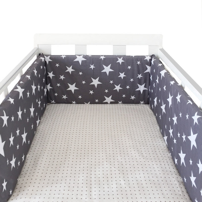 baby nursery Nordic Stars Design Baby Bed Thicken Bumper One-piece Crib Around Cushion Cot Protector Pillows Newborns Room Decor