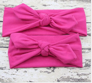 2Pcs Headband Mama & Baby Girl Elastic Bow Knotted Turban Hair Band  Headwear UK