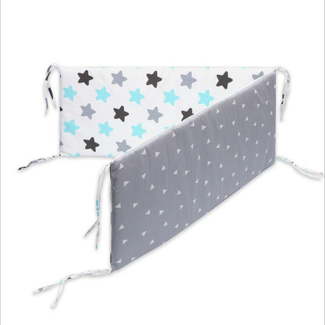 baby nursery Nordic Stars Design Baby Bed Thicken Bumper One-piece Crib Around Cushion Cot Protector Pillows Newborns Room Decor