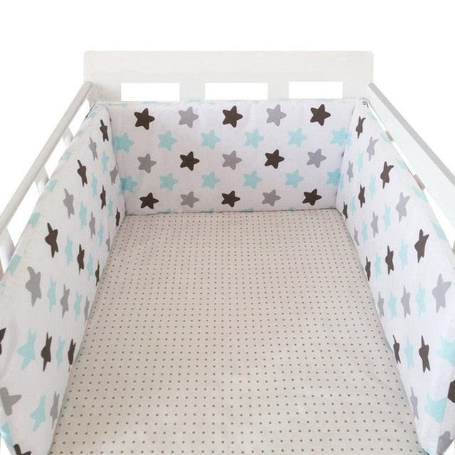 baby nursery Nordic Stars Design Baby Bed Thicken Bumper One-piece Crib Around Cushion Cot Protector Pillows Newborns Room Decor