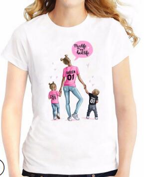 super mother daughter  matching t shirts mommy and me clothes family look mom mum mama and baby Tshirt dresses clothing