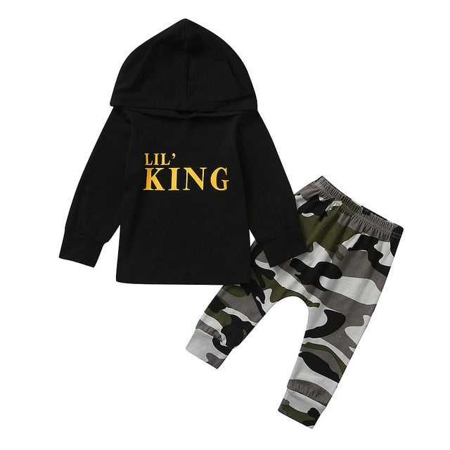 Winter Boys Clothes Toddler Kids Baby Boys Letter Hoodie T Shirt Tops+ Camo Pants Outfits Clothes Set Roupa Infantil For 6M-3Y