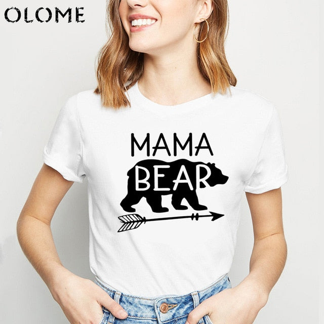 Mama Bear Baby Bear Matching Shirts Mommy and Me T Shirts Women Son Daughter Mum Tops Kids Baby Girl Boys Casual T Shirt Outfits