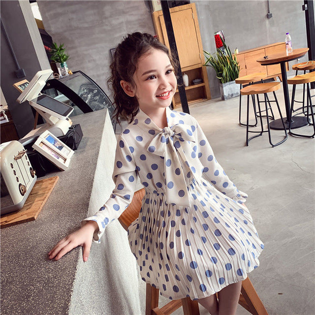 New children's clothing girls baby spring and autumn clothes girls casual blazer solid color dot dress cloth set suit 3-11Y