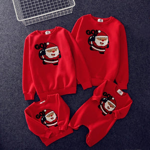 19colors 2019 New Year Family Christmas Sweaters Xmas Hoodies Pajamas Warm Santa Claus Elk Embroidery Adult Kids Sweatshirt Gift