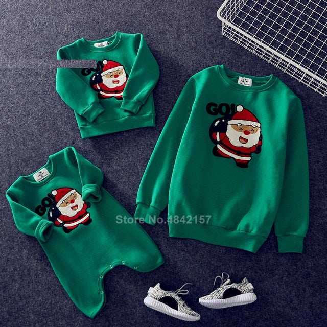 19colors 2019 New Year Family Christmas Sweaters Xmas Hoodies Pajamas Warm Santa Claus Elk Embroidery Adult Kids Sweatshirt Gift