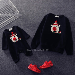 19colors 2019 New Year Family Christmas Sweaters Xmas Hoodies Pajamas Warm Santa Claus Elk Embroidery Adult Kids Sweatshirt Gift