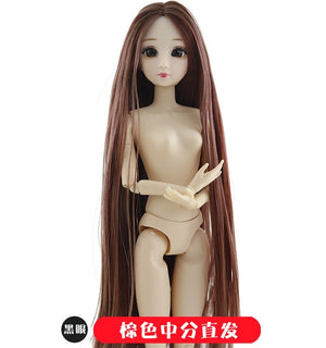 BJD Doll 20 Ball Joint Doll 3D Eyes Bjd Plastic Doll 30 Cm Doll Dolls for Girls Toys Long Wig Hair Female Nude Body Fashion Doll