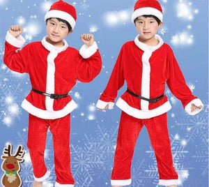 2020 New Year Children's Christmas clothes Santa Claus role-playing costumes Carnival party Christmas girl red dress boy