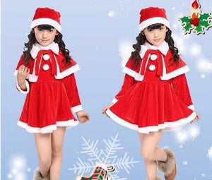 2020 New Year Children's Christmas clothes Santa Claus role-playing costumes Carnival party Christmas girl red dress boy