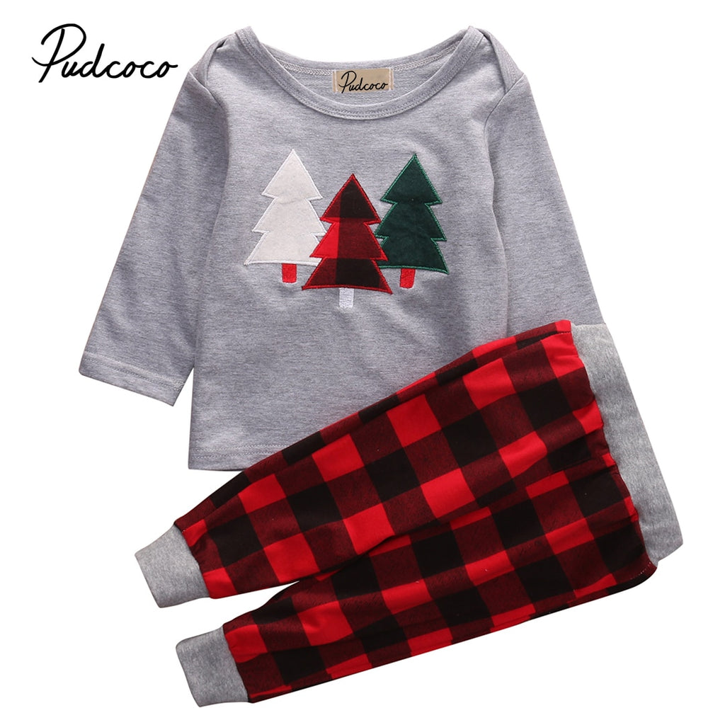 Pudcoco Tracksuit for Boy 2PCS Baby Kid Boy Clothes Set T-shirt Tops Pants Leggings Outfits Christmas Gift