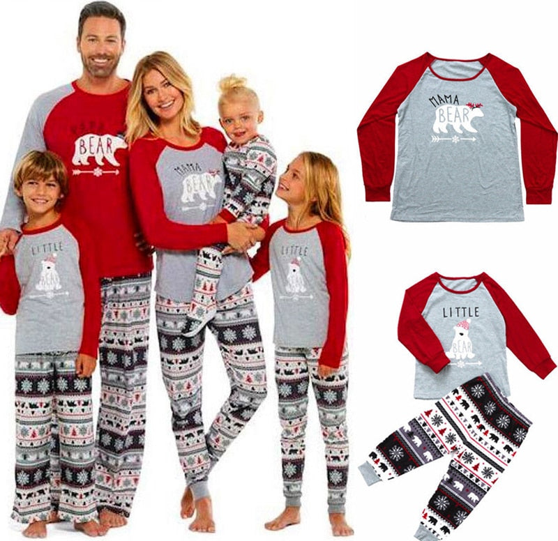 Family Christmas Pajamas Set Family Father Mother Kids Sleepwear 2019 Xmas Family look Tops+Pants 2PCS Family Mathing Sleepwear