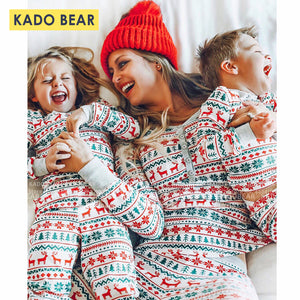 Family Matching Clothes Christmas Mother Daughter Pajamas Deer Snowflake Father Son T-shirt Pants Pyjama Set Kids Home Sleepwear