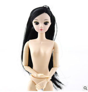 1/6 bjd Dolls Accessories Head Blue&Purple 3D Eyes For Long Wig Hair Female Naked Nude 30cm Dolls Toy For Girls Head without Body