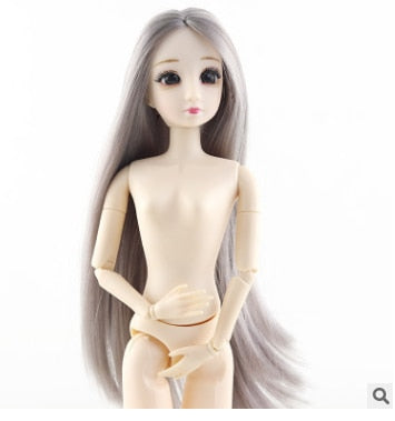 1/6 bjd Dolls Accessories Head Blue&Purple 3D Eyes For Long Wig Hair Female Naked Nude 30cm Dolls Toy For Girls Head without Body