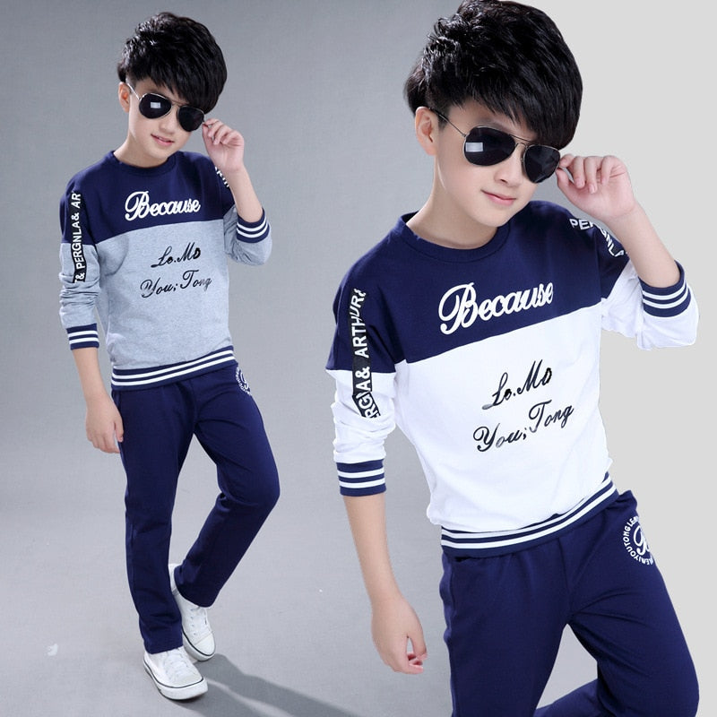 Boys Clothes Sport Suit Casual Boys Clothing Sets 2019 Autumn Letter Two Pieces Children Clothing Set Kids Tracksuit Clothes