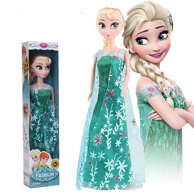 4PCS 30cm Original Box High Quality Anna and Elsa Boneca Elsa Doll Fever 2 Princess Dolls Figures Girls Toys Children Gift Set